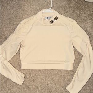Adidas Cream Long Sleeve Crop Top